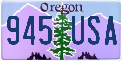 OR license plate 945USA