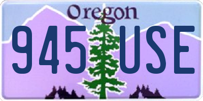 OR license plate 945USE
