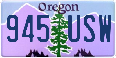 OR license plate 945USW