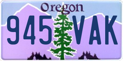 OR license plate 945VAK