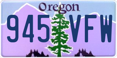 OR license plate 945VFW