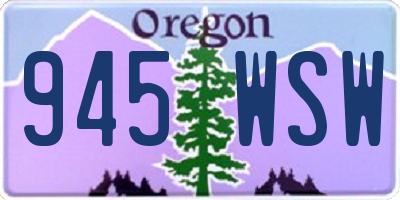 OR license plate 945WSW