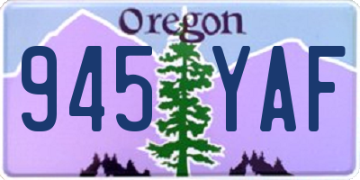 OR license plate 945YAF