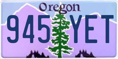 OR license plate 945YET