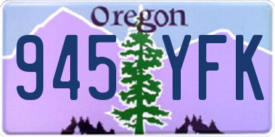 OR license plate 945YFK