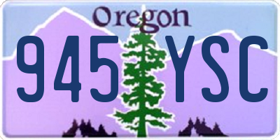 OR license plate 945YSC