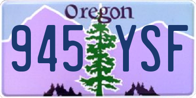 OR license plate 945YSF