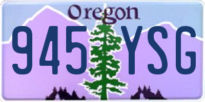 OR license plate 945YSG