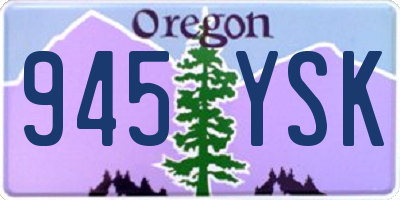 OR license plate 945YSK