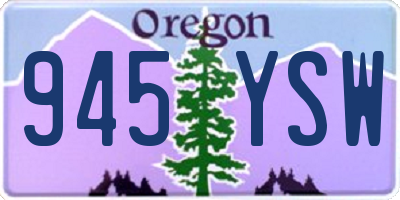 OR license plate 945YSW