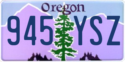 OR license plate 945YSZ