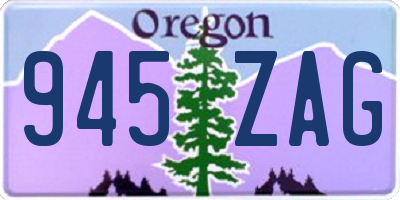 OR license plate 945ZAG
