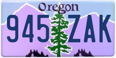 OR license plate 945ZAK
