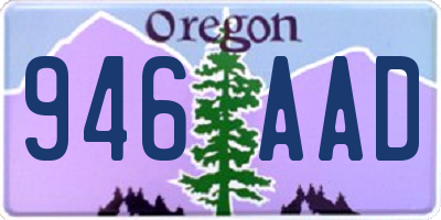 OR license plate 946AAD