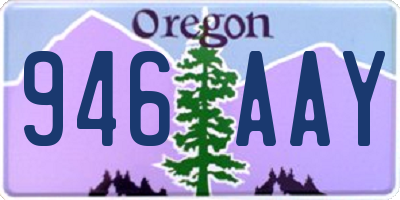 OR license plate 946AAY