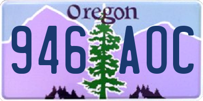 OR license plate 946AOC
