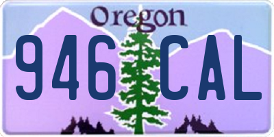 OR license plate 946CAL