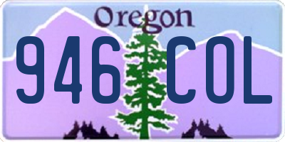 OR license plate 946COL