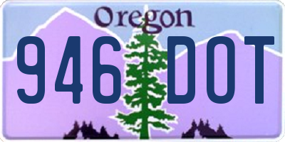 OR license plate 946DOT