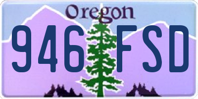 OR license plate 946FSD
