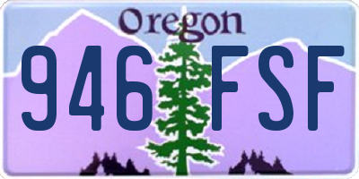 OR license plate 946FSF