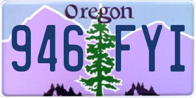 OR license plate 946FYI