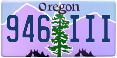 OR license plate 946III