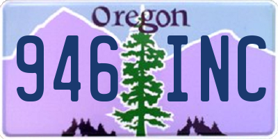 OR license plate 946INC