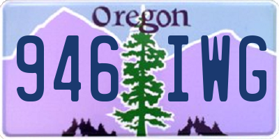 OR license plate 946IWG