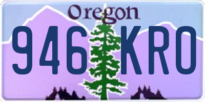 OR license plate 946KRO