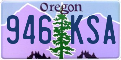 OR license plate 946KSA