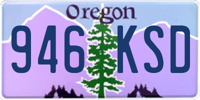 OR license plate 946KSD