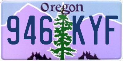 OR license plate 946KYF