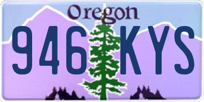 OR license plate 946KYS