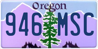 OR license plate 946MSC