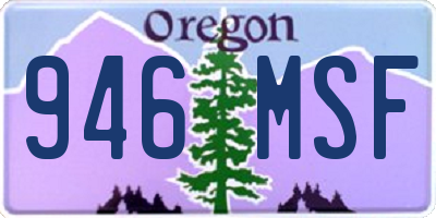 OR license plate 946MSF