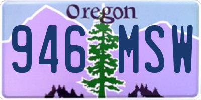 OR license plate 946MSW