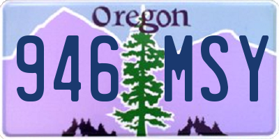 OR license plate 946MSY