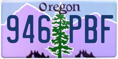 OR license plate 946PBF