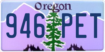 OR license plate 946PET