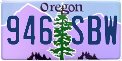 OR license plate 946SBW