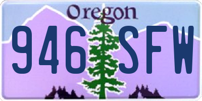 OR license plate 946SFW