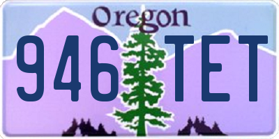 OR license plate 946TET