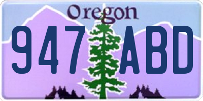 OR license plate 947ABD