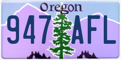 OR license plate 947AFL