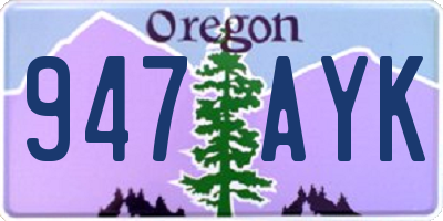 OR license plate 947AYK