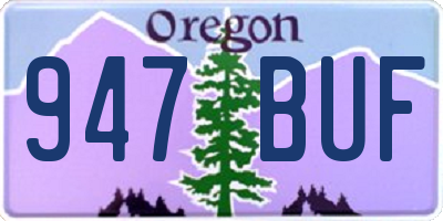 OR license plate 947BUF