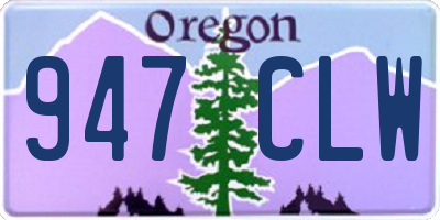 OR license plate 947CLW