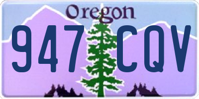 OR license plate 947CQV