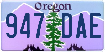 OR license plate 947DAE